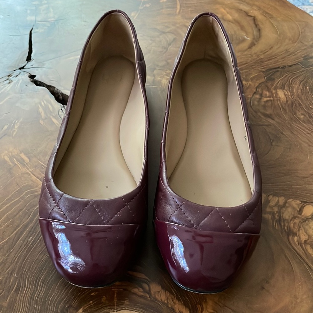 Ann Taylor Laddy Quilted Leather Ballet Flat Size 8